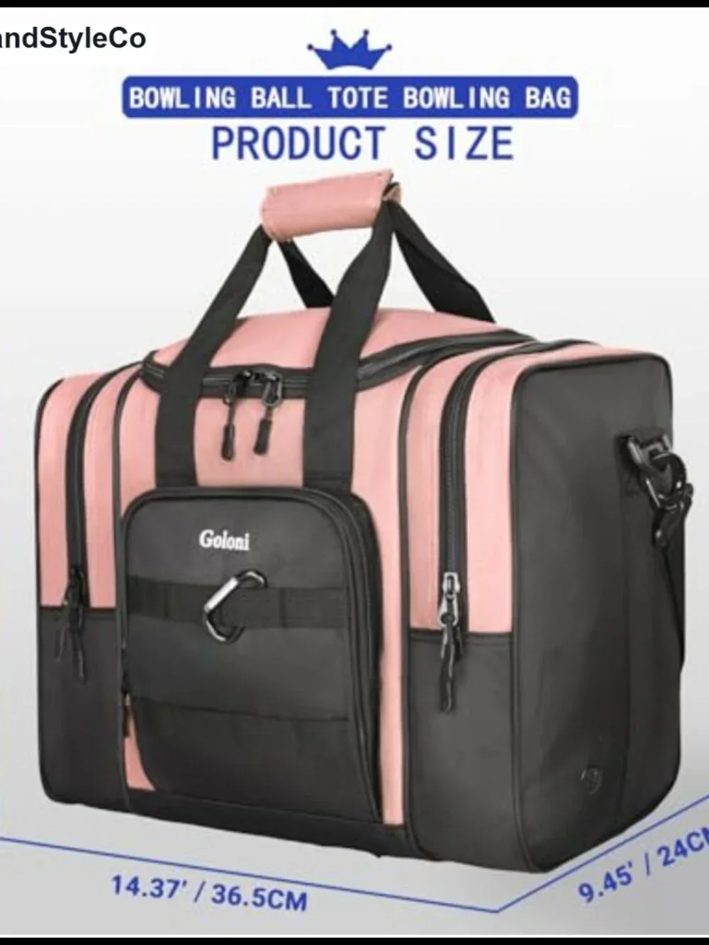 Single Bowling Ball Bag for Men with Padded Holder & Ventilated Shoe Compartment